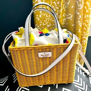 Kate Spade Sam Wicker Lemon Zest Medium Satchel